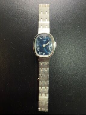 VINTAGE ELGIN LADIES WIND UP WATCH SILVER WITH BLUE FACE DAINTY MINIMALIST Dainty Elgin Watch - Etsy main image 3